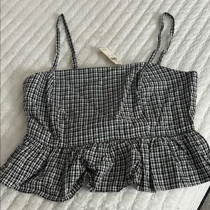 Aerie Black and White Checkered Camisole